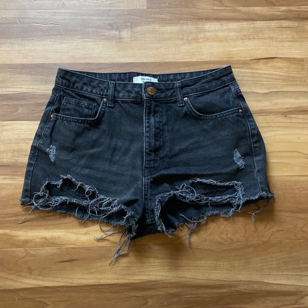 Forever 21 jean shorts- black, size: 26